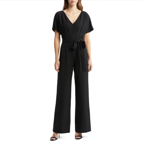 ELIZA J: Belted Jumpsuit In Black (NWT)